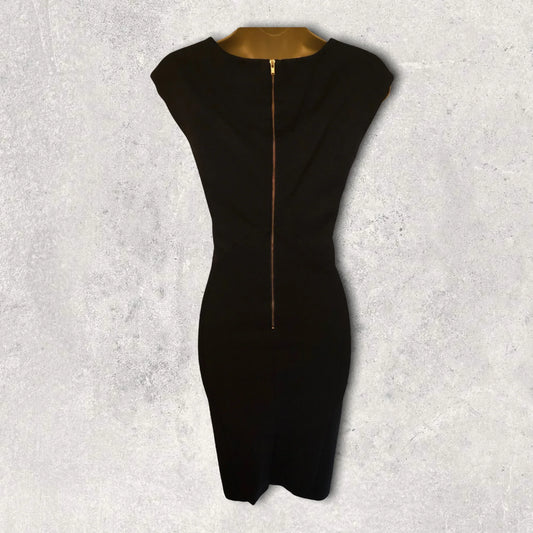 Catherine Maladrino Black Sleeveless Pencil Dress UK 6 US 2 EU 34 - Timelessfashions