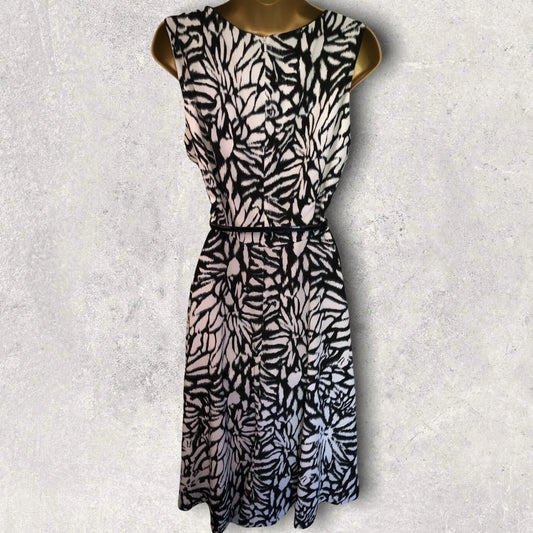 Michaela Louisa Black & White Fit & Flare Dress With Bolero & Belt UK 14 US 10 EU 42 - Timelessfashions