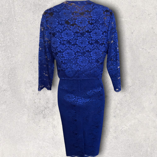 Michaela Louisa Royal Blue Lace Special Occasion Outfit UK 10 US 6 EU 38 Timeless Fashions