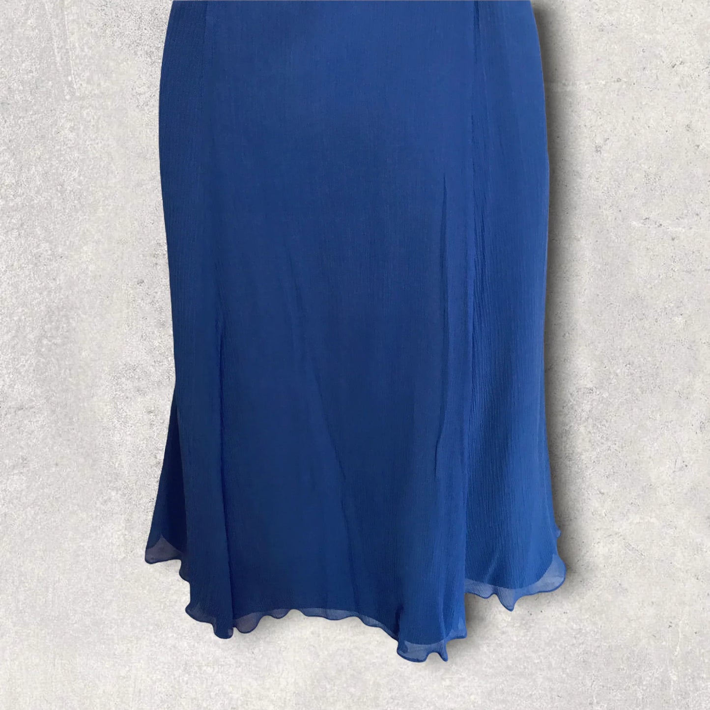 Monsoon Rhumba Blue One Shoulder Silk Dress UK 10 US 6 EU 38 - Timelessfashions