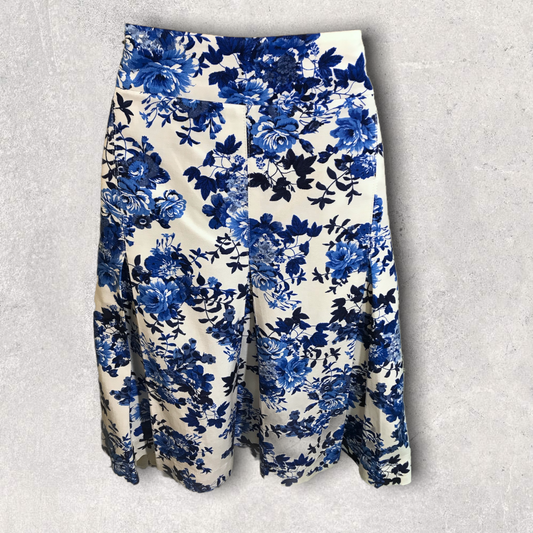 Country Casuals CC Blue & White Floral Skirt UK 16 US 12 EU 44 Timeless Fashions