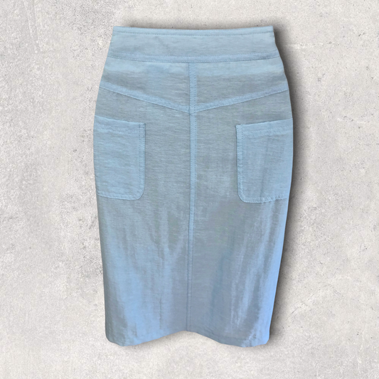 Barbara Lebek Womens Light Blue Summer Lined Pencil Skirt UK 10 US 6 EU 38 Timeless Fashions