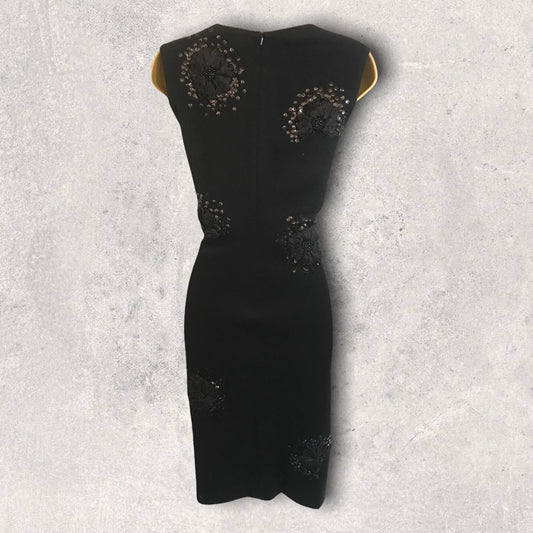 Fenn Wright Manson Ponte Roma Black Wool Dress UK 12 US 8 EU 40 - Timelessfashions