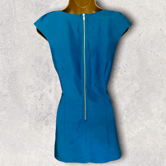 Oasis Turquoise Silk Mini Dress UK 10 US 6 EU 38 Timeless Fashions