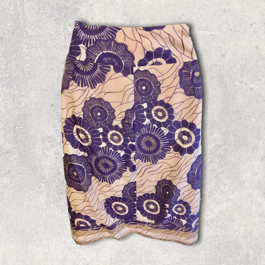 Dickins & Jones Purple & Ivory Cotton & Silk Skirt UK 12 US 8 EU 40 Timeless Fashions