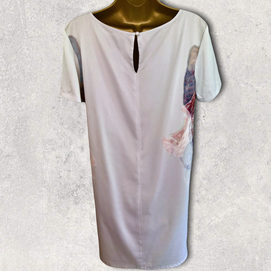 Great Plains Short Sleeved Multicoloured Shift Dress UK 14/16 us 10/12 eu 43/44 Timeless Fashions