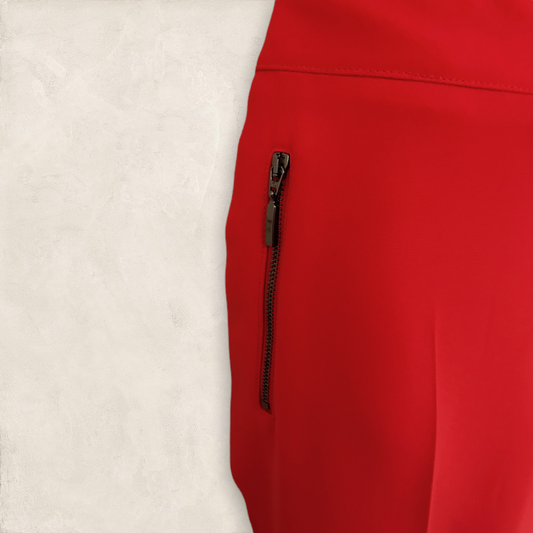 Marie Mero Red Berry Crepe Tapered Trousers UK 16 EU 44 US 12 Timeless Fashions