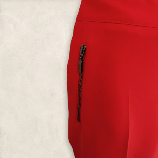 Marie Mero Red Berry Crepe Tapered Trousers UK 16 EU 44 US 12 - Timelessfashions