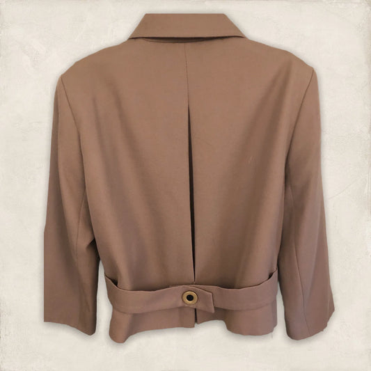 Hobbs Beige Wool Box Jacket UK 14 US 10 EU 42 - Timelessfashions