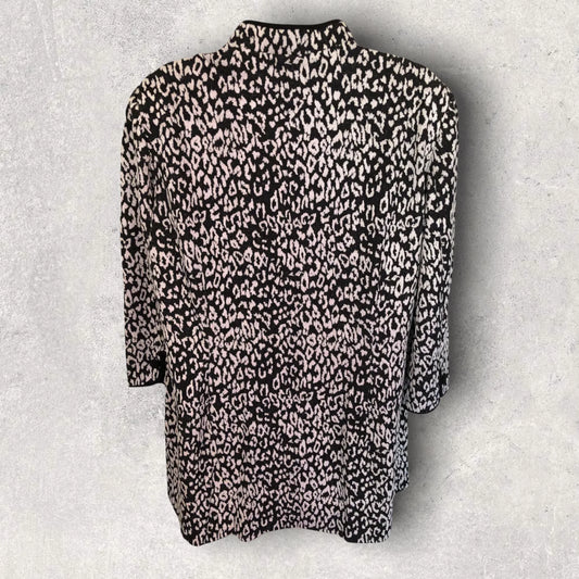 Viyella Womens Black & White Long Jacket UK 14 US 10 EU 42 - Timelessfashions