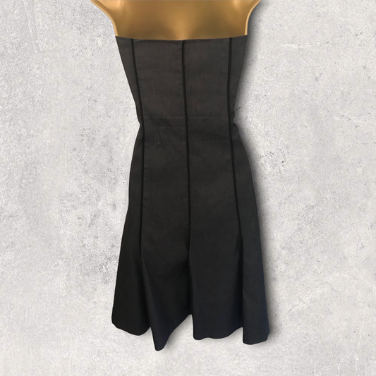 Nicole Farhi Grey Vintage Cotton Mix Bardot Dress & Jacket UK 8/10 US 4/6 EU 36/38 Timeless Fashions