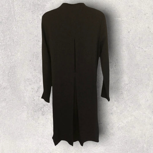 Nitya Black Long Wool Lightweight Coat UK 12 US 8 EU 40 - Timelessfashions