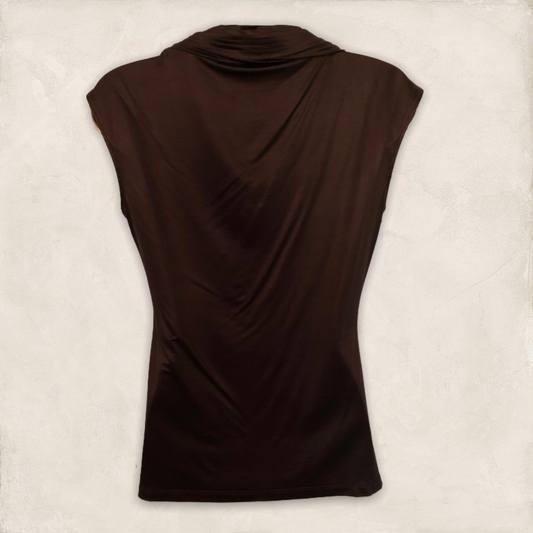 Cynthia Steffe Chocolate Brown Silky Top UK 8 US 4 EU 36 Timeless Fashions