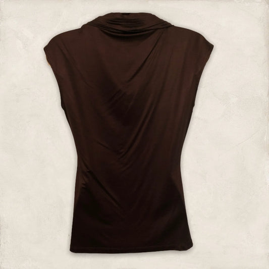 Cynthia Steffe Chocolate Brown Silky Top UK 8 US 4 EU 36 - Timelessfashions