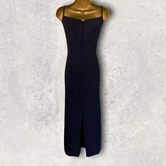 Bonita of London Navy Crepe Maxi Dress UK 12 US 8 EU 40 IT 44 - Timelessfashions