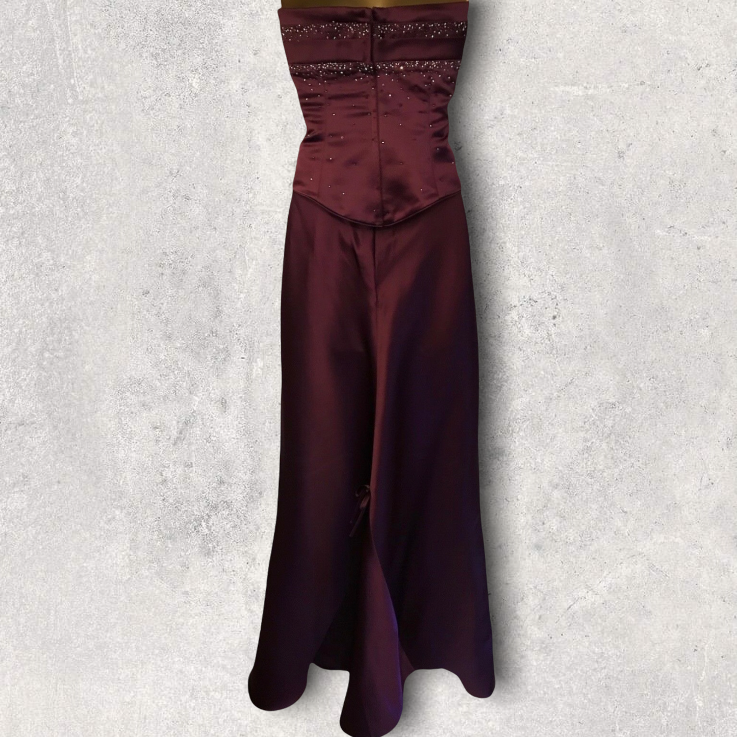 Veromia Womens Burgundy Satin Skirt & Bodice UK 10/12 Timeless Fashions