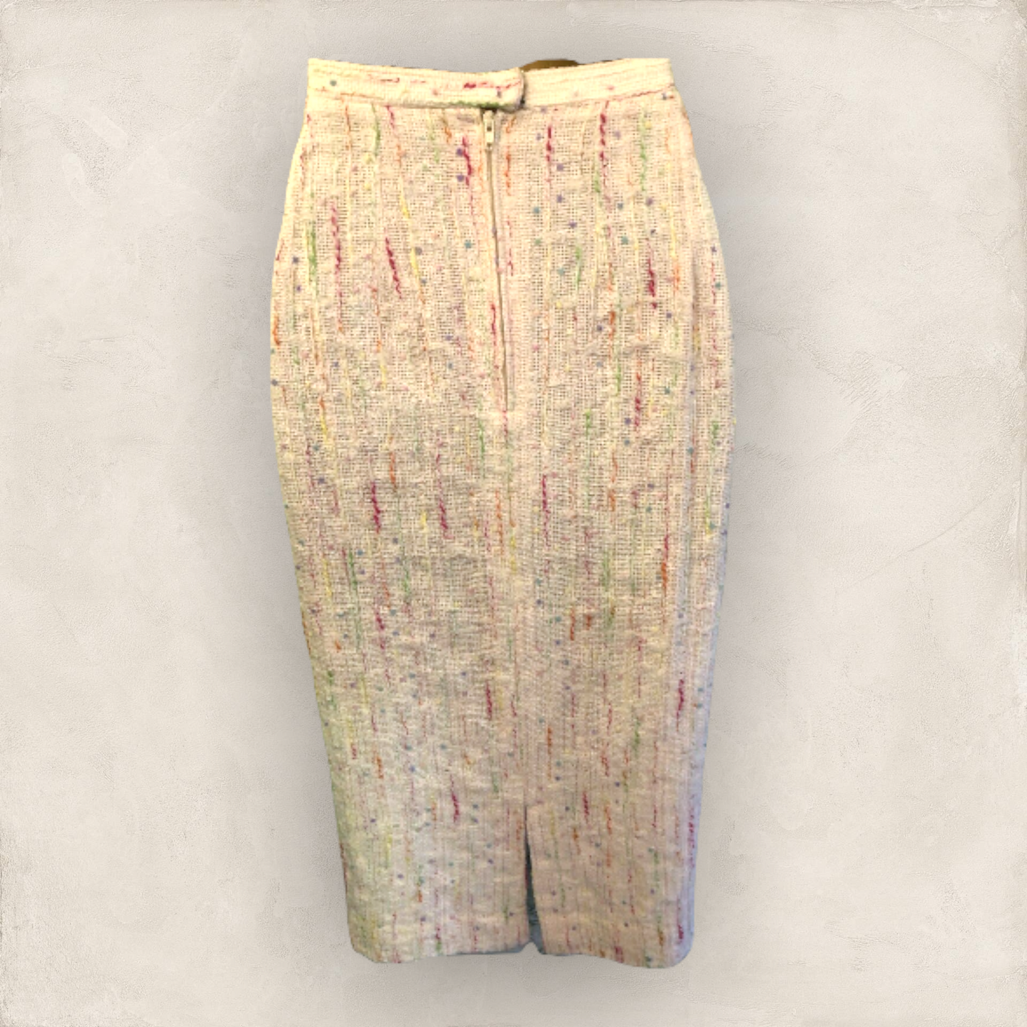 RUTY Paris White Fleck Tweed Midi Pencil Skirt UK 10/12 US 6/8 EU 38/40 IT 42 Timeless Fashions