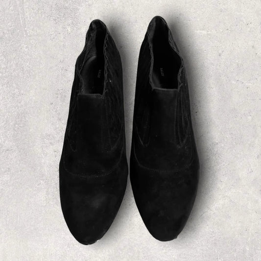 Bally Womens Black Suede Platform Booties UK 7 US 9.5 EU 40 - Timelessfashions