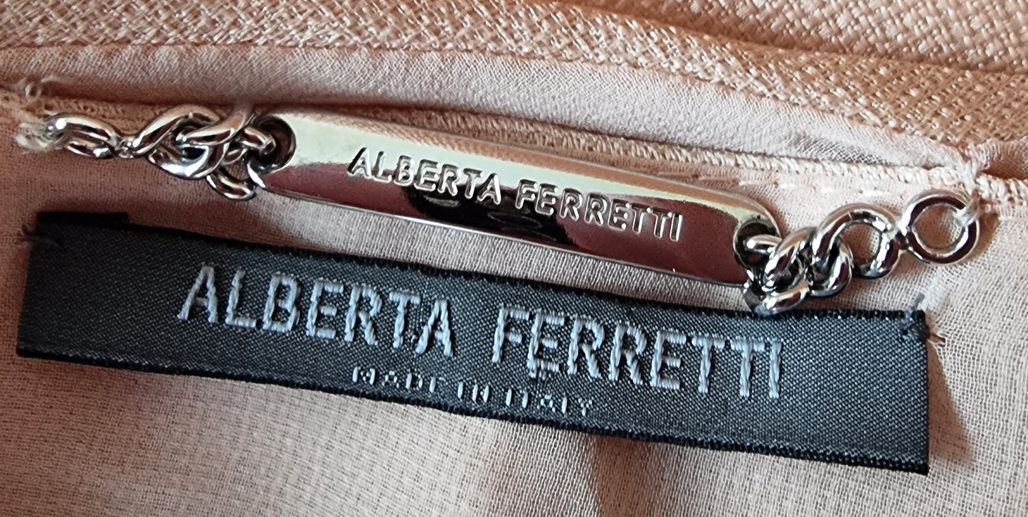 Alberta Ferretti Peach Silk and Cotton Top UK 10 US 6 EU 38 Timeless Fashions