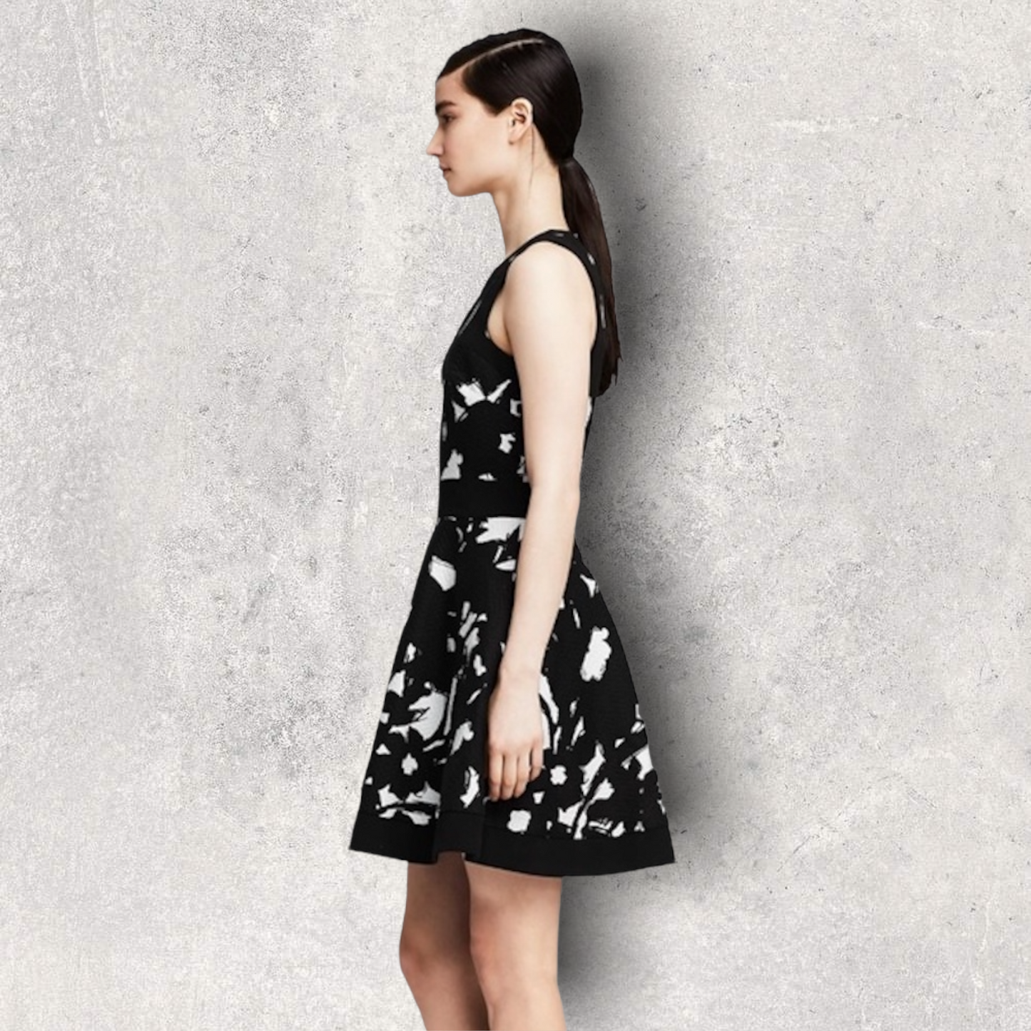 Banana Republic Womens Black & White Skater Dress UK 6 US 2 EU 34 Timeless Fashions