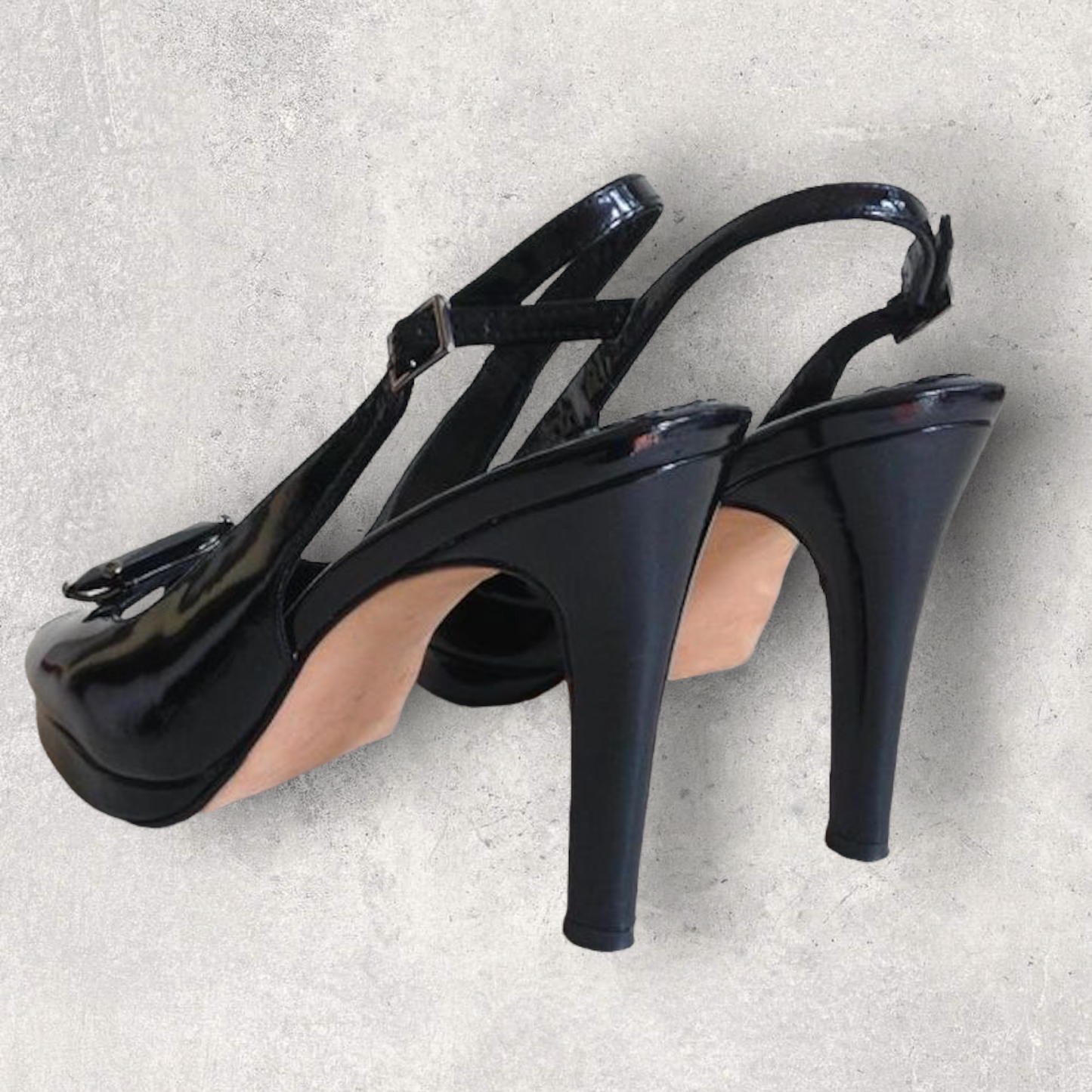 Russell & Bromley Beverly Feldman Black Swanky Patent Leather Shoes UK 7 US 9 Timeless Fashions