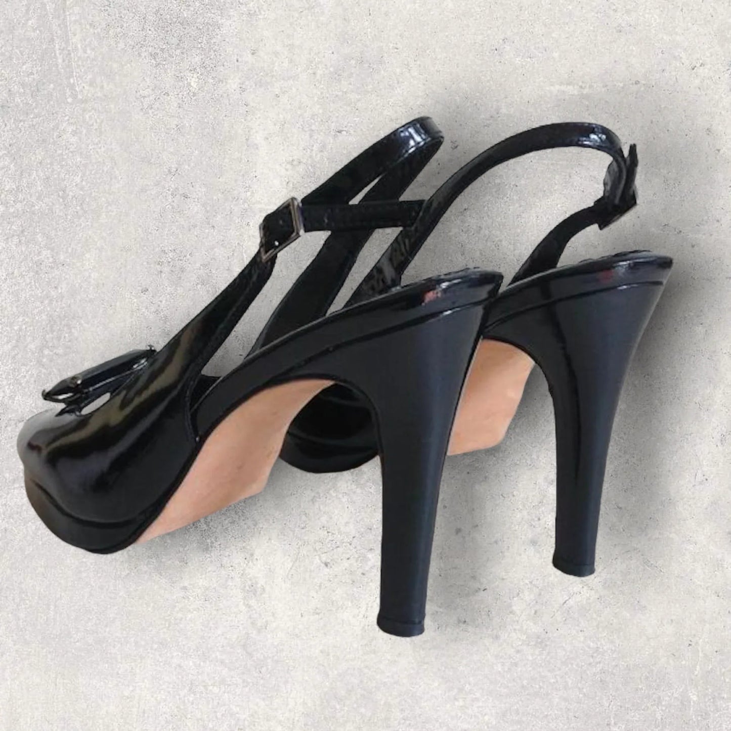 Russell & Bromley Beverly Feldman Black Swanky Patent Leather Shoes UK 7 US 9 - Timelessfashions