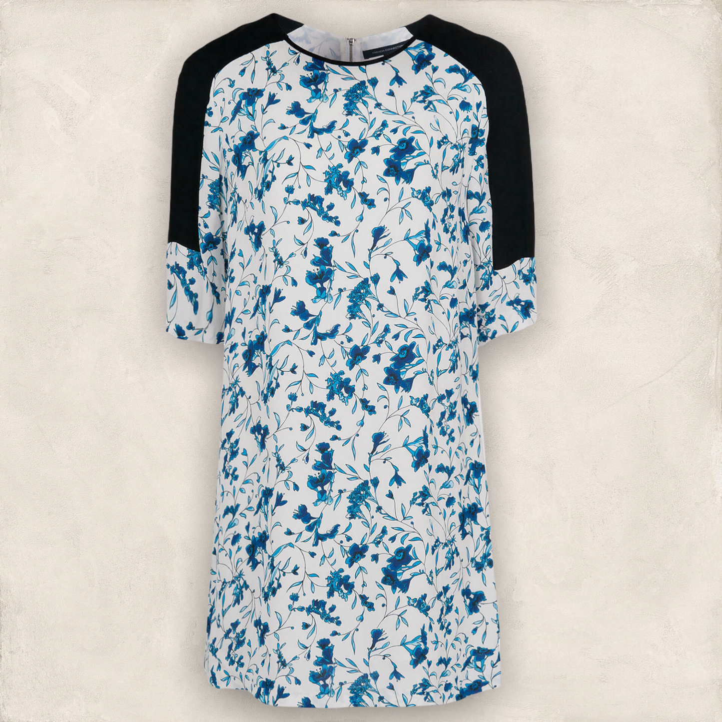 French Connection White Blue Floral Dress UK 6 US 2 EU 34 Timeless Fashions