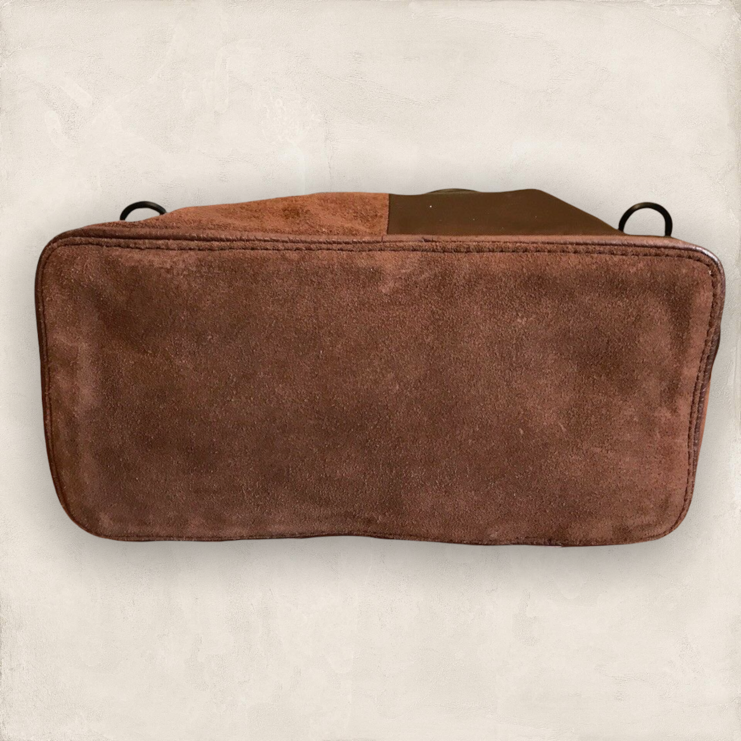 Beverly Feldman for Russell & Bromley Vintage Brown Suede & Satin Handbag Timeless Fashions