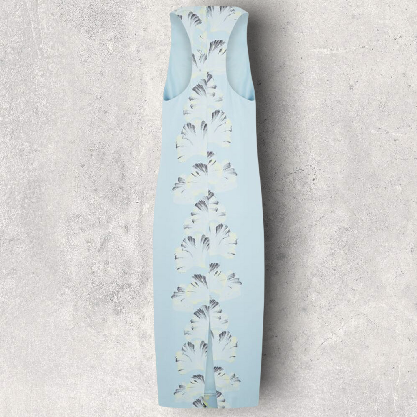 Whistles Blue Palm Print Longline Midi Dress UK 12 US 8 EU 40 Timeless Fashions