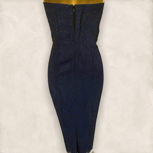 Samuel Marks Navy Sparkly Maxi Dress, Prom UK 12 US 8 EU 40 Timeless Fashions