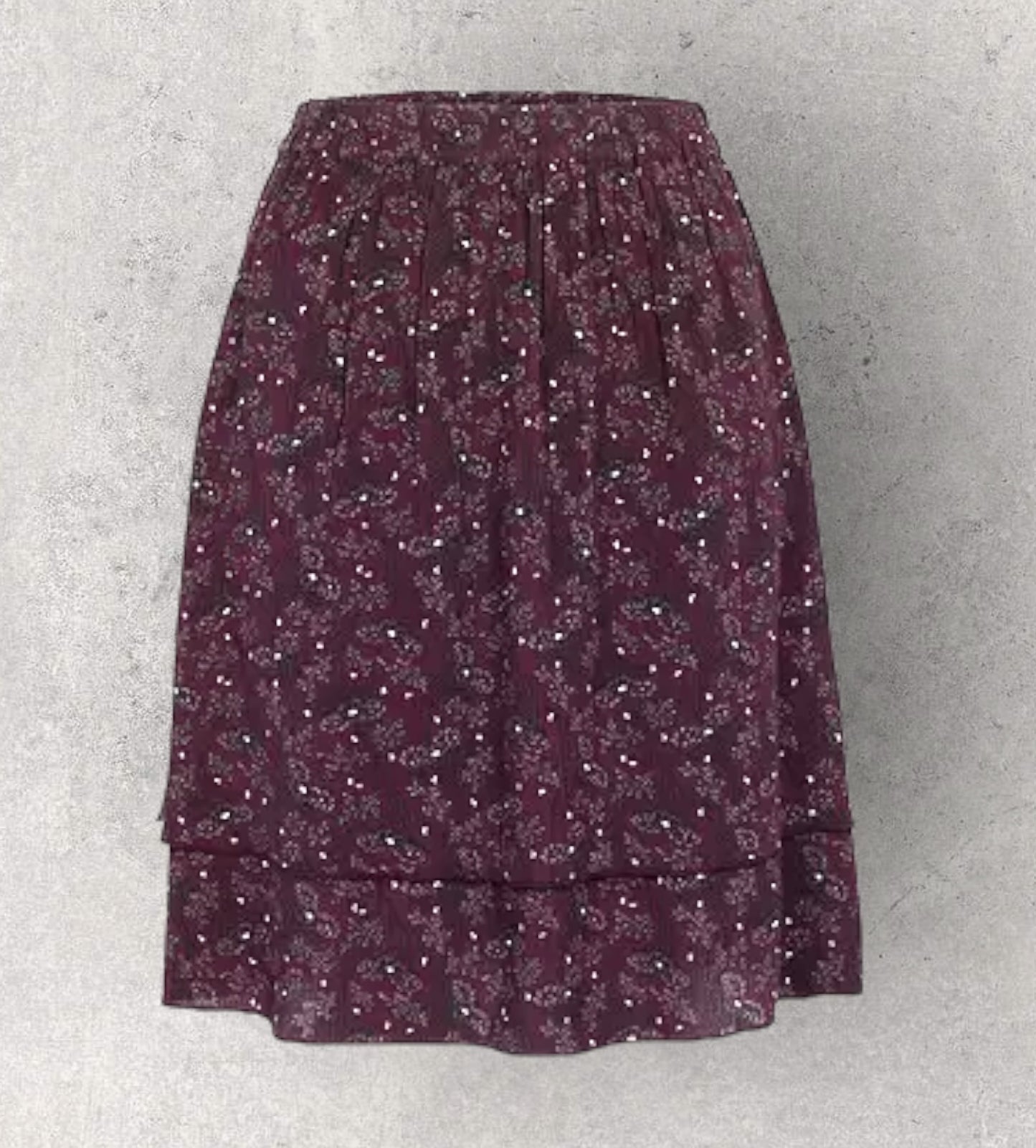 Fat Face Violet Floral Layered Skirt, Dark Plum UK 10 US 6 EU 38 RRP £49 Timeless Fashions