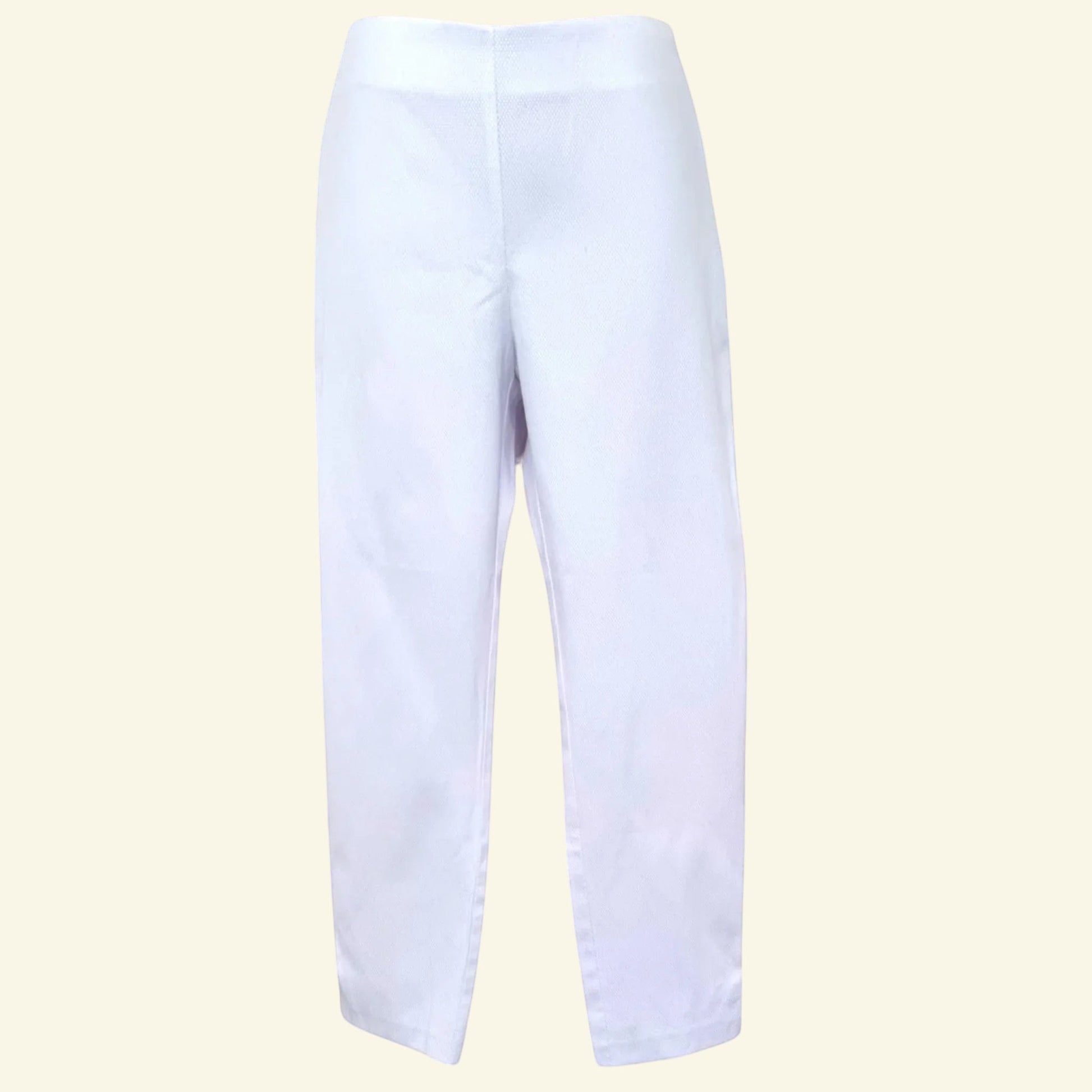 Malibu Italian White Stretch Cropped Summer Trousers UK 10 US 6 EU 38 IT 42 - Timelessfashions