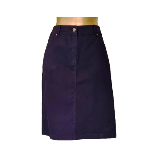 Pomodoro Navy, Stretch Cotton Skirt UK 10 EU 38 US 6 Timeless Fashions