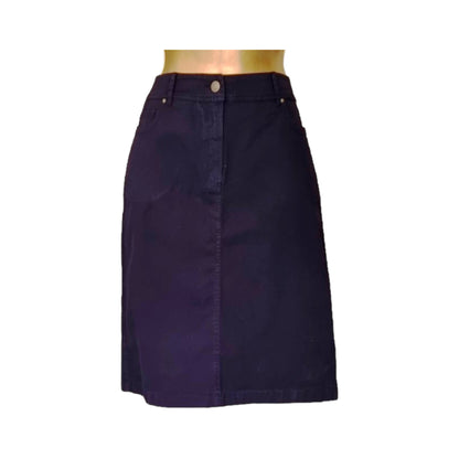 Pomodoro Women's Navy Stretch Cotton Skirt UK 10 EU 38 US 6 Timeless Fashions