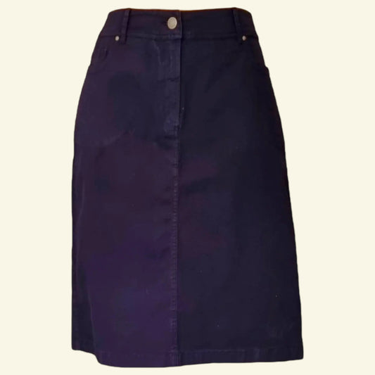 Pomodoro Women's Navy Stretch Cotton Skirt UK 10 EU 38 US 6 - Timelessfashions