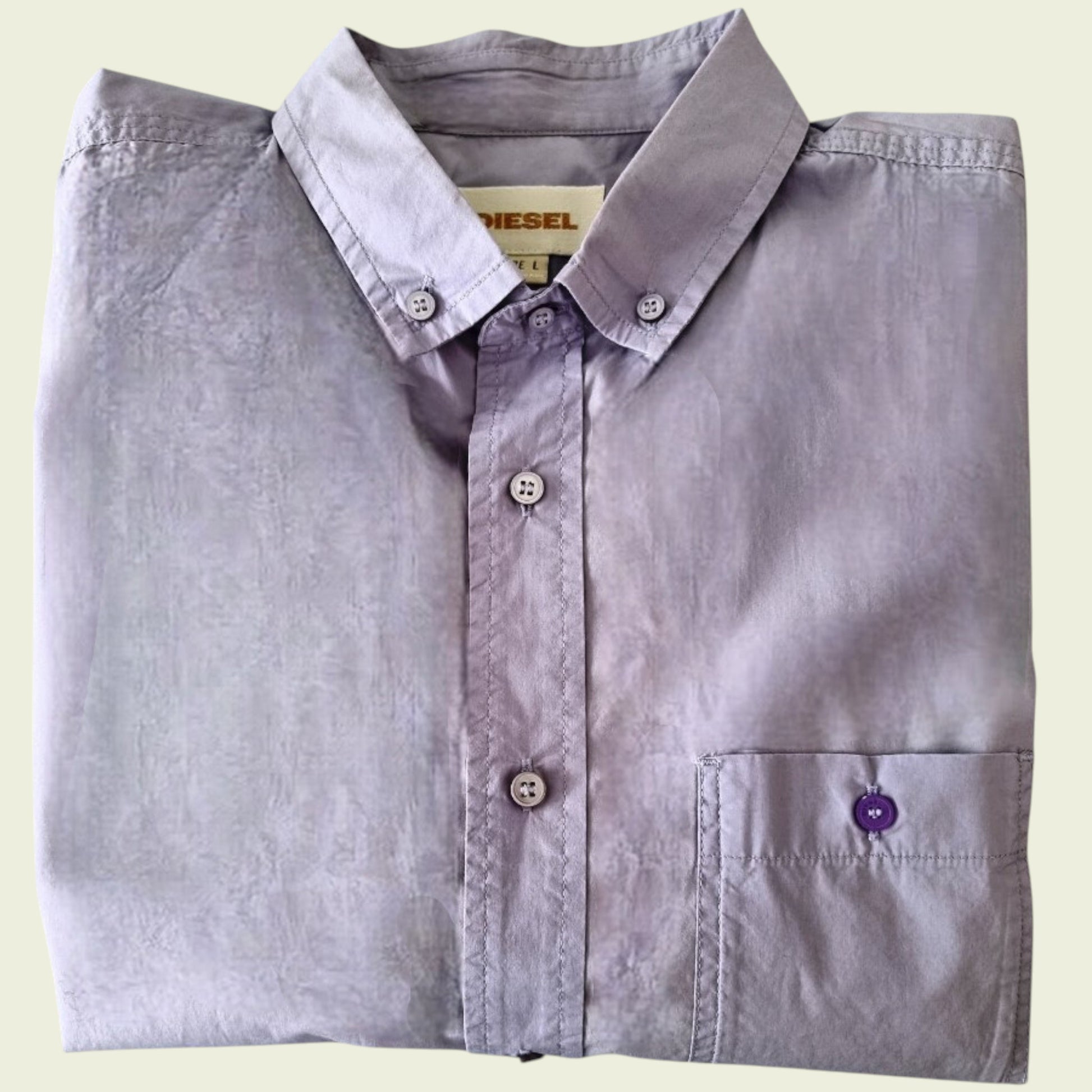 Men's lilac shirt on beige background