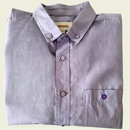 Men's lilac shirt on beige background