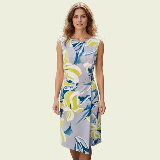 Michaela Louisa Grey Multicolour Floral Shift Dress UK 16 US 12 EU 44 - Timelessfashions