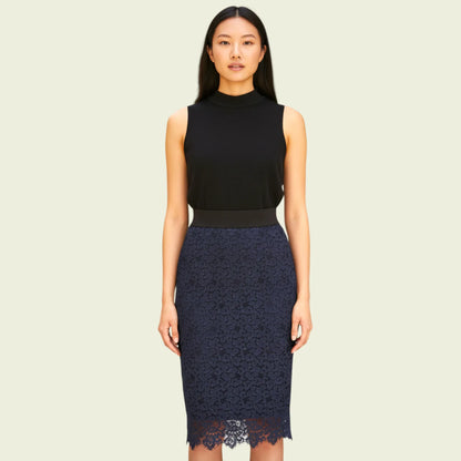 Coast Tullah Black & Navy Lace Top & Skirt Set UK 12 US 8 EU 40 - Timelessfashions