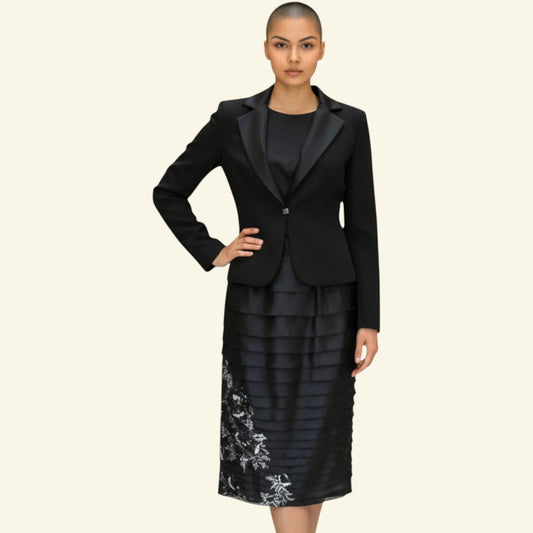 Veni Infantino for Ronald Joyce Womens Black Special Occasion Outfit UK 10 US 6 EU 38 - Timelessfashions