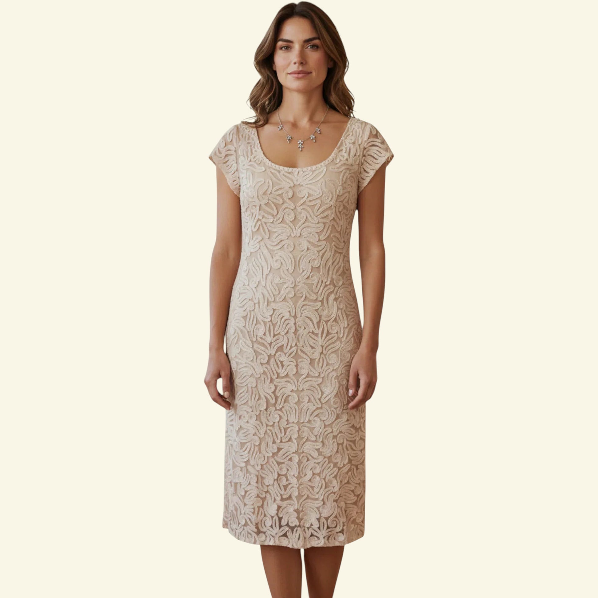 Phase Eight Womens Cream Tapework Lace Dress UK 12 US 8 EU 40 - Timelessfashions