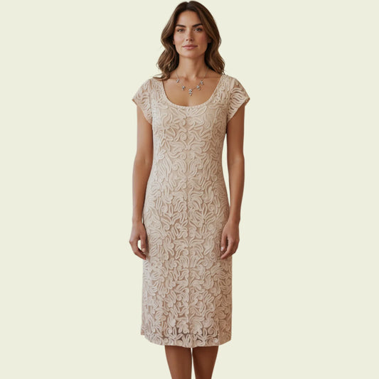 Phase Eight Womens Cream Tapework Lace Dress UK 12 US 8 EU 40 - Timelessfashions