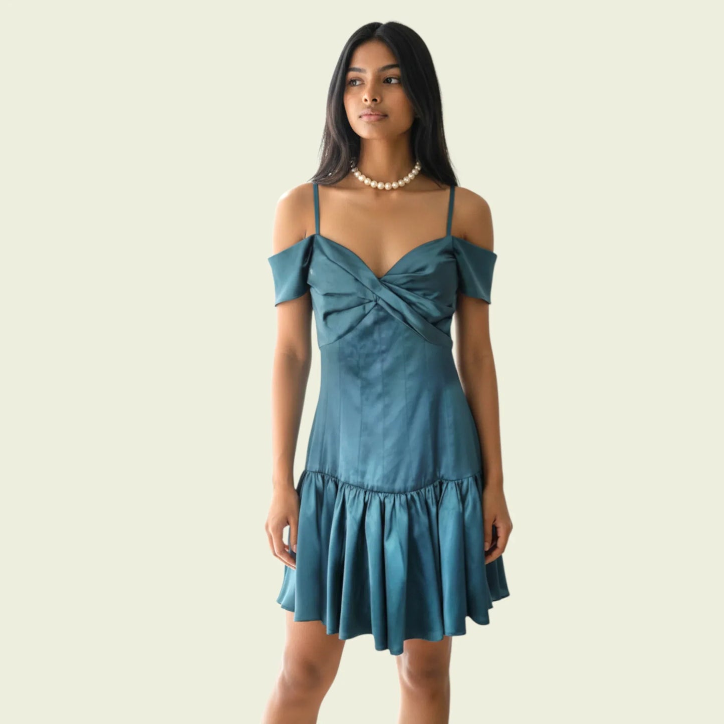 Karen Millen Emerald Green Satin Look Occasion Dress UK 10 US 6 EU 36 - Timelessfashions