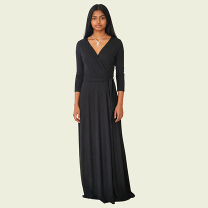 Massimo Dutti Vintage Black Maxi Dress UK 16 US 12 EU 44 IT 48