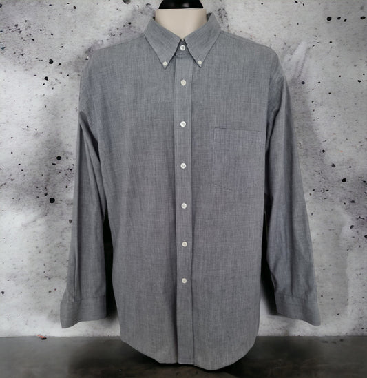 Van Heusen Men's Grey Oxford Cotton Shirt UK Size L Timeless Fashions