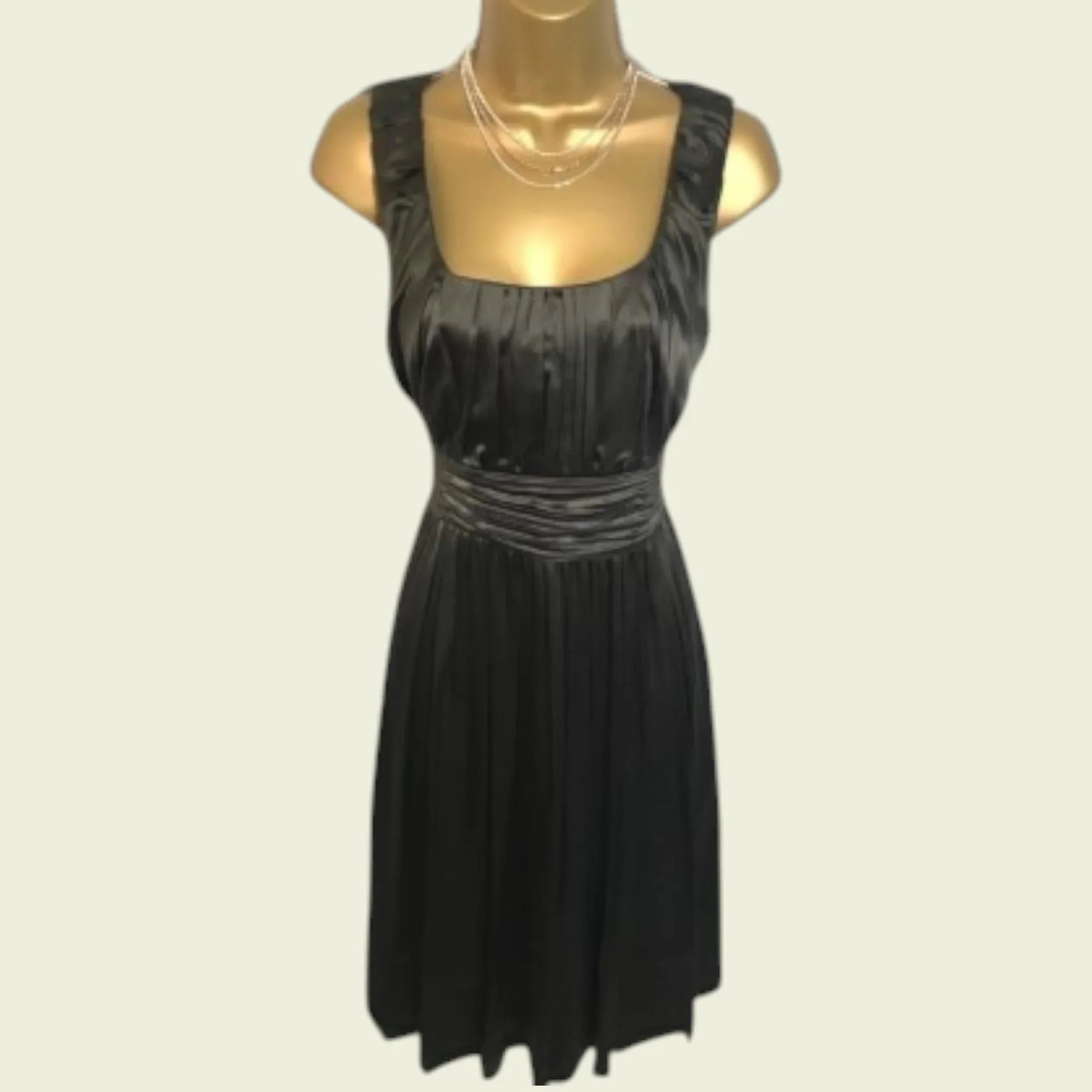 Donna Karan brown silk sleeveless dress UK 12 US 8 EU 40 - Timelessfashions
