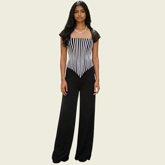 Joseph Ribkoff Couture Vintage Black & White Jumpsuit UK 14 US 10 EU 42 - Timelessfashions