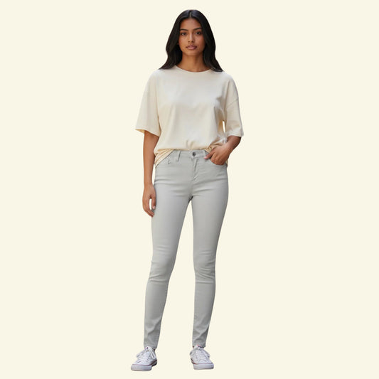 FDJ French Dressing Jeans Pale Grey Olivia Slim Leg UK 8 US 4 EU 36 - Timelessfashions