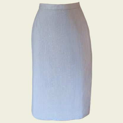 Light blue pencil skirt on a beige background
