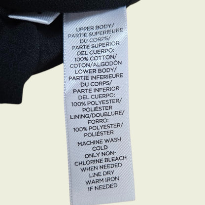 Fabric tag with care instructions on a garment